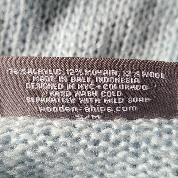 WOODEN SHIPS Paola Buendia‎ Open Front Bell Sleeve Cardigan Women's S/M - Picture 8 of 10